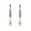Pendientes de oro blanco (18K) con circonita y perla