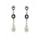 Pendientes de oro blanco (18K) con circonita y perla