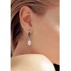 Pendientes de oro blanco (18K) con zirconita y perla
