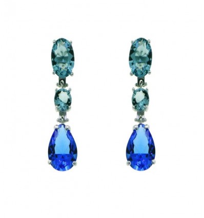 Pendientes de plata con piedra de color