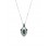 Colgante de oro blanco (18K) con diamante y zafiro azul