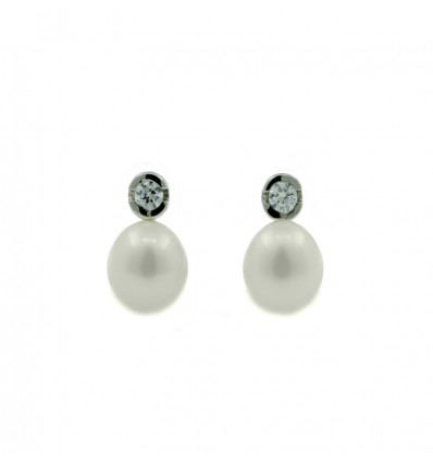 Pendientes de plata con perla cultivada