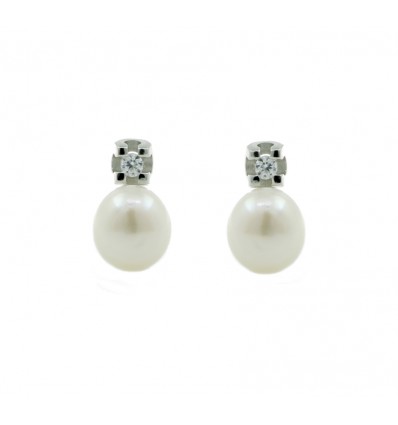 Pendientes de plata con perla cultivada
