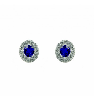 Pendientes de oro blanco (18K) con piedras