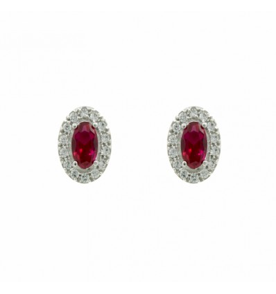Pendientes de oro blanco (18K) con piedras