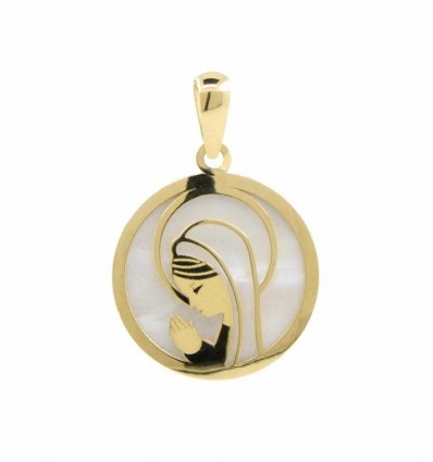 Medalla de oro amarillo (18K) y nácar