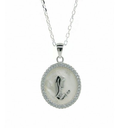 Medalla de plata y nácar