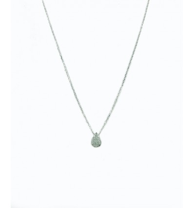 Colgante de oro blanco (18K) con diamante