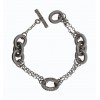 Pulsera de plata con baño de rutenio