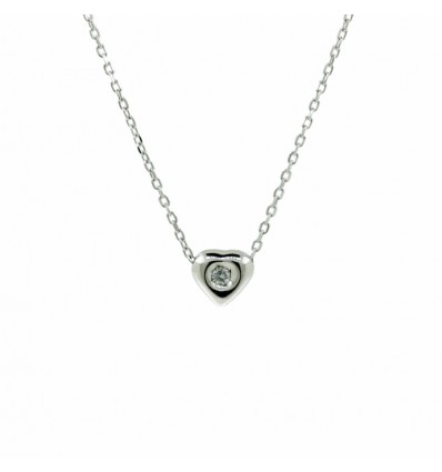 Colgante de oro blanco (18K) con diamante