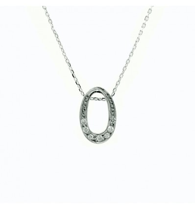 Colgante de oroblanco (18K) con diamante