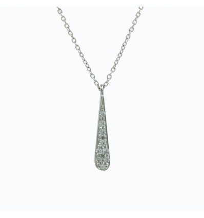 Colgante de oro blanco (18K) con zirconitas