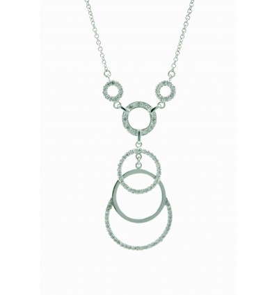 Gargantilla de oro blanco (18K) con diamante