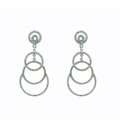 Pendientes de oro blanco (18K) con diamante