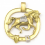 Colgante de oro blanco y oro amarillo (18K) con zirconitas
