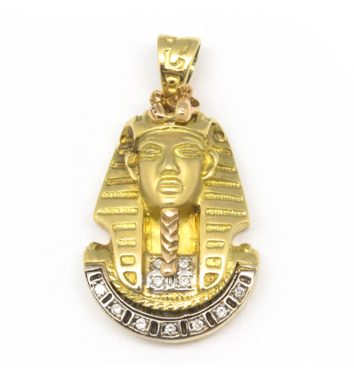 Colgante de oro amarillo, blanco y rosa (18K) con diamante