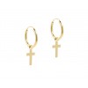 Pendientes de aro con cruz