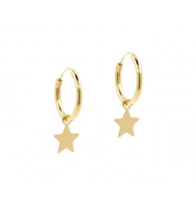 Pendientes de aro con estrella