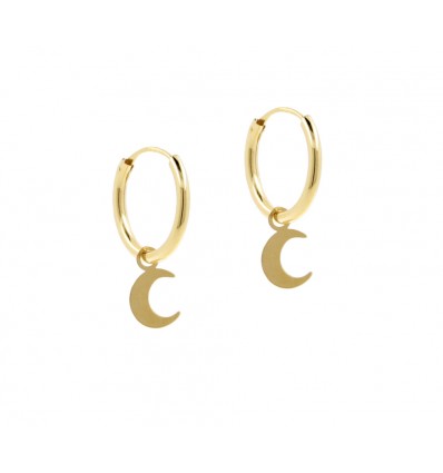 Pendientes de aro con luna