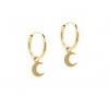 Pendientes de aro con luna