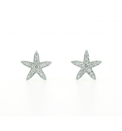Pendientes estrella de mar diamantes