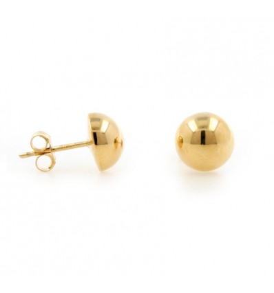 Pendientes media bola oro amarillo 