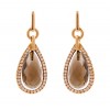 Pendientes de oro rosa (18K) con diamante y piedra de colos