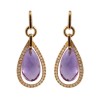 Pendientes de oro rosa (18K) con diamante y piedra de colos