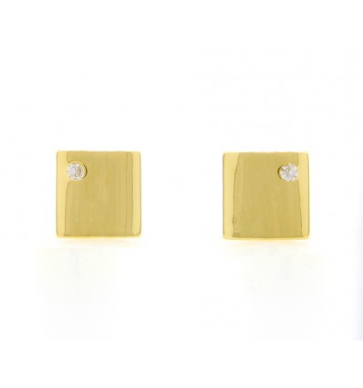 Pendientes de oro amarillo (18K) con circonitas