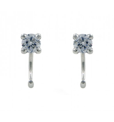 Pendientes de oro blanco de 18K con circonitas