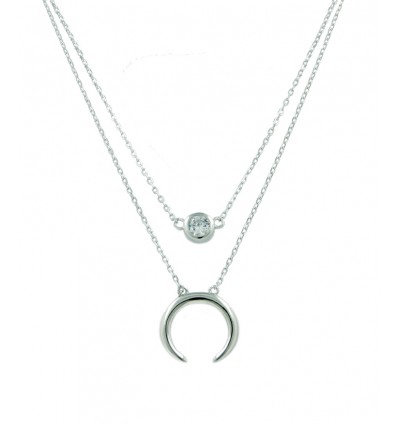 Colgante doble de plata