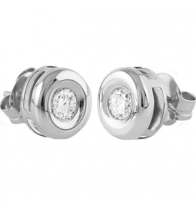 Pendientes de oro blanco (18K) con diamante