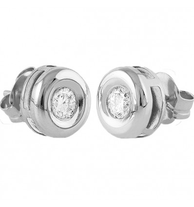 Pendientes de oro blanco (18K) con diamante