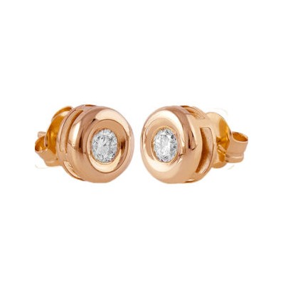 Pendientes de oro rosa (18K) con diamante