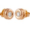 Pendientes de oro rosa (18K) con diamante