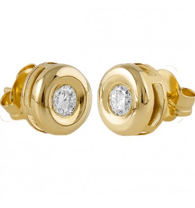 Pendientes de oro amarillo (18K) con diamante