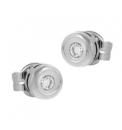Pendientes de oro blanco (18K) con diamante