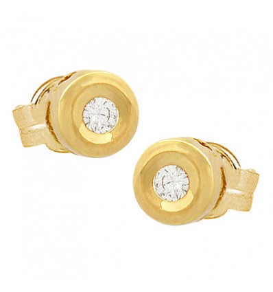 Pendientes de oro amarillo (18K) con diamante