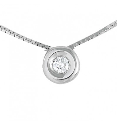 Colgante y cadena de oro 18K con diamante