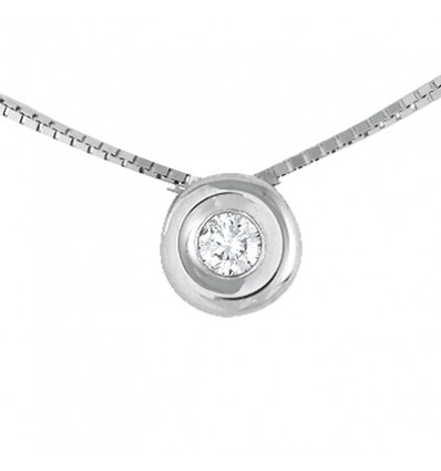 Colgante y cadena de oro 18K con diamante