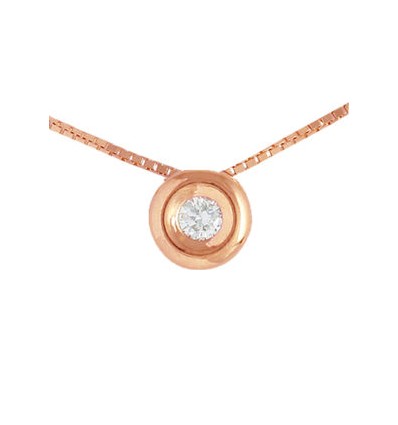 Colgante y cadena de oro 18K con diamante