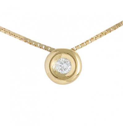 Colgante y cadena de oro 18K con diamante
