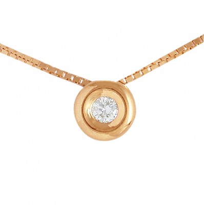 Colgante y cadena de oro 18K con diamante