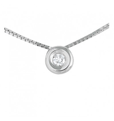 Colgante y cadena de oro 18K con diamante