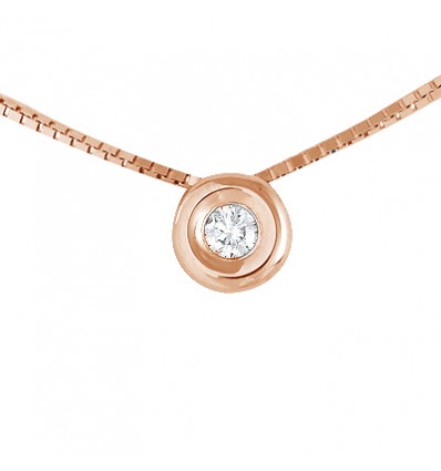 Colgante y cadena de oro 18K con diamante