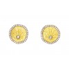 Pendientes de oro blanco y oro amarillo (18K) con zirconita