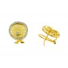 Pendientes de oro blanco y oro amarillo (18K) con zirconita