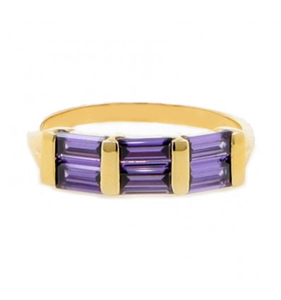 Anillo de oro de 18K y amatistas