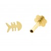 Piercing raspa pescado de oro para oreja