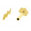Piercing rayo de oro para oreja